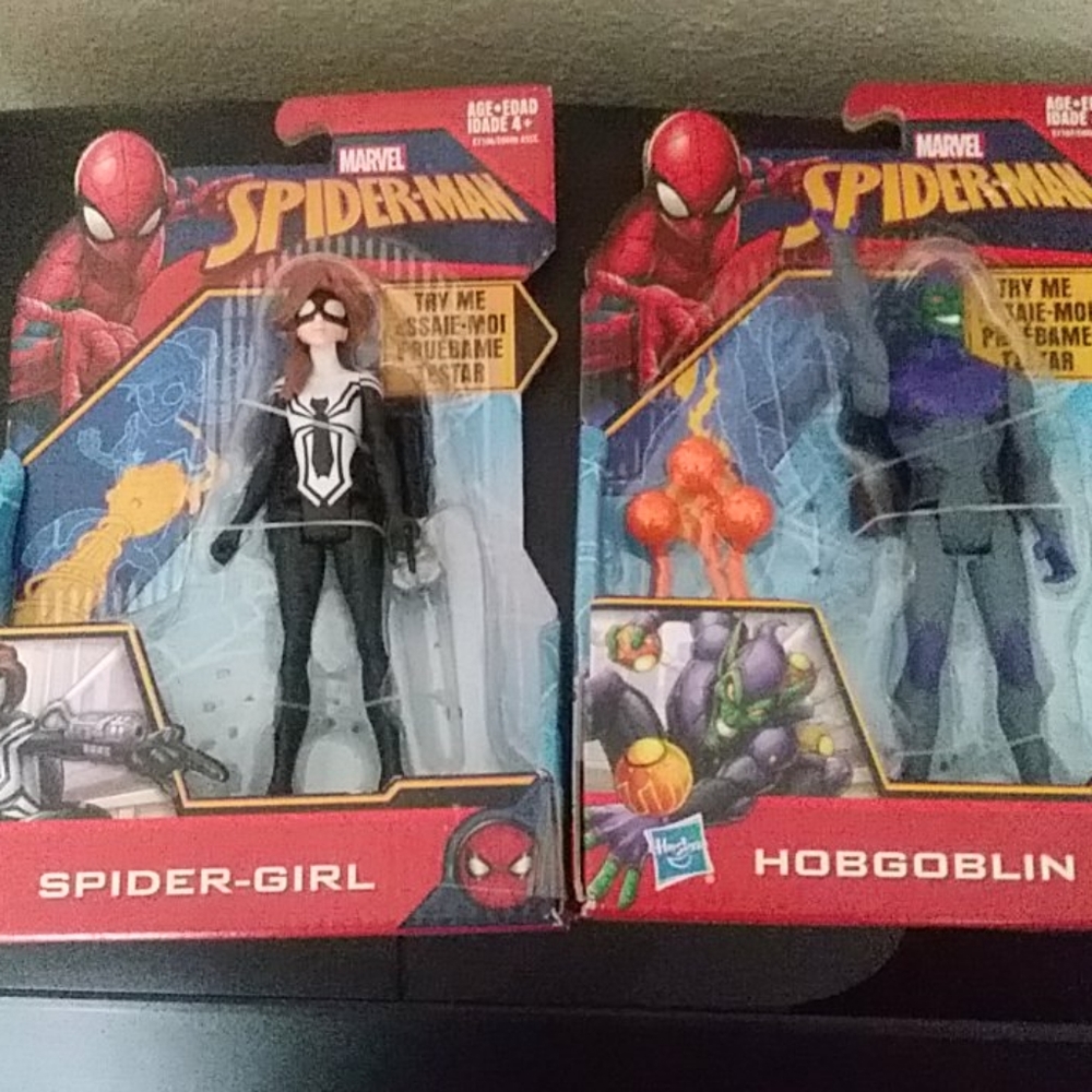 Two New In Box Spider Girl & Hobgoblin Action Figures